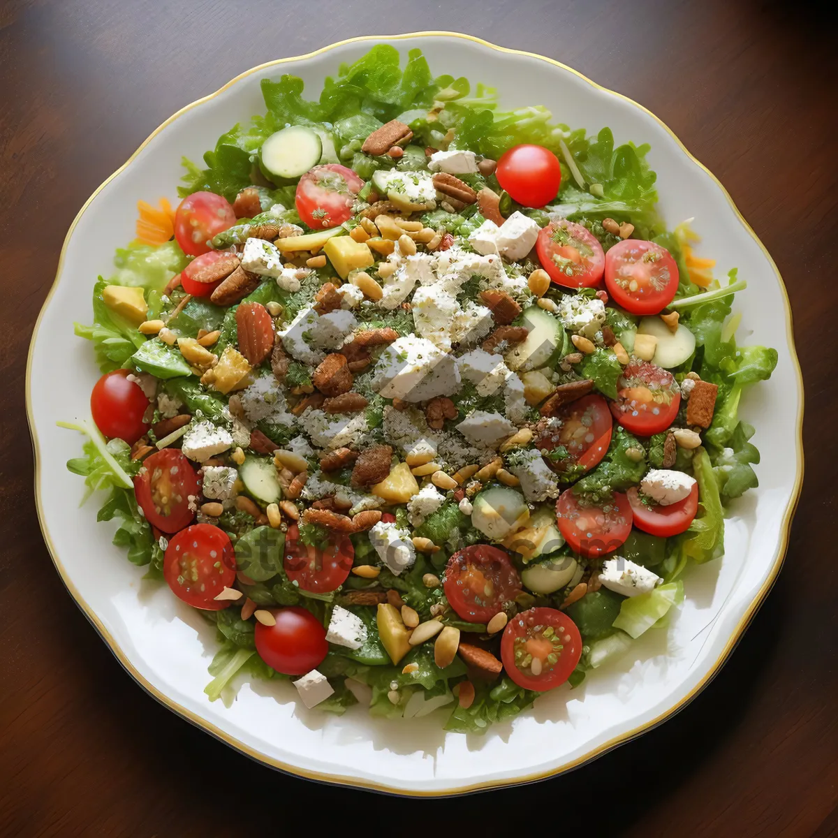 Picture of Delicious Gourmet Vegetable Salad with Olive Oil Dressing