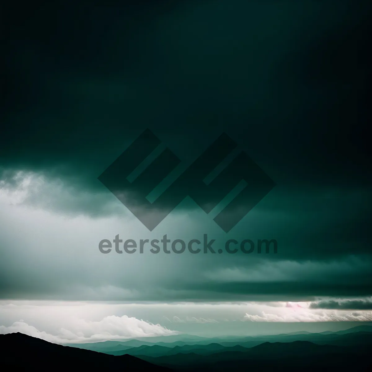Picture of Sunset over the Cloudy Ocean
