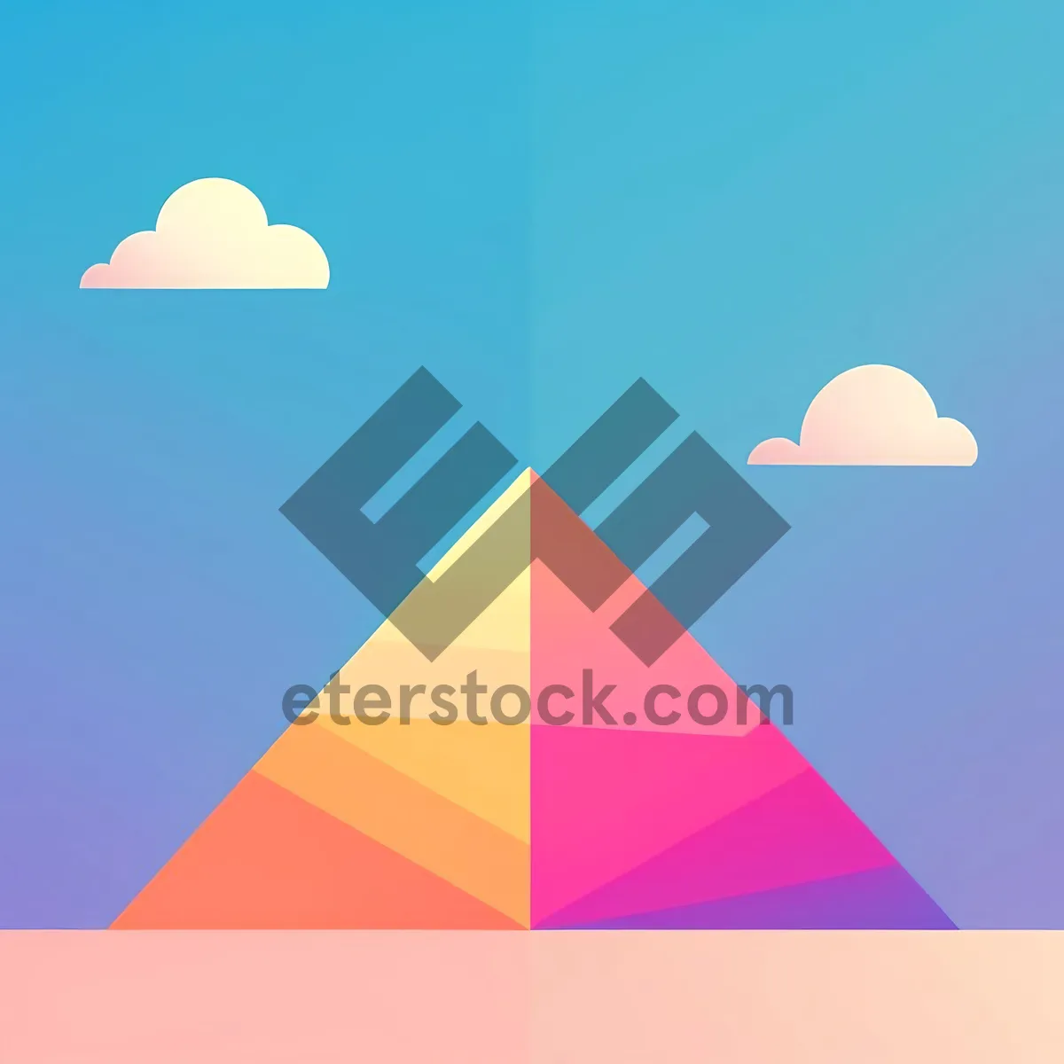 Picture of Pyramid graphic symbol in flag shape