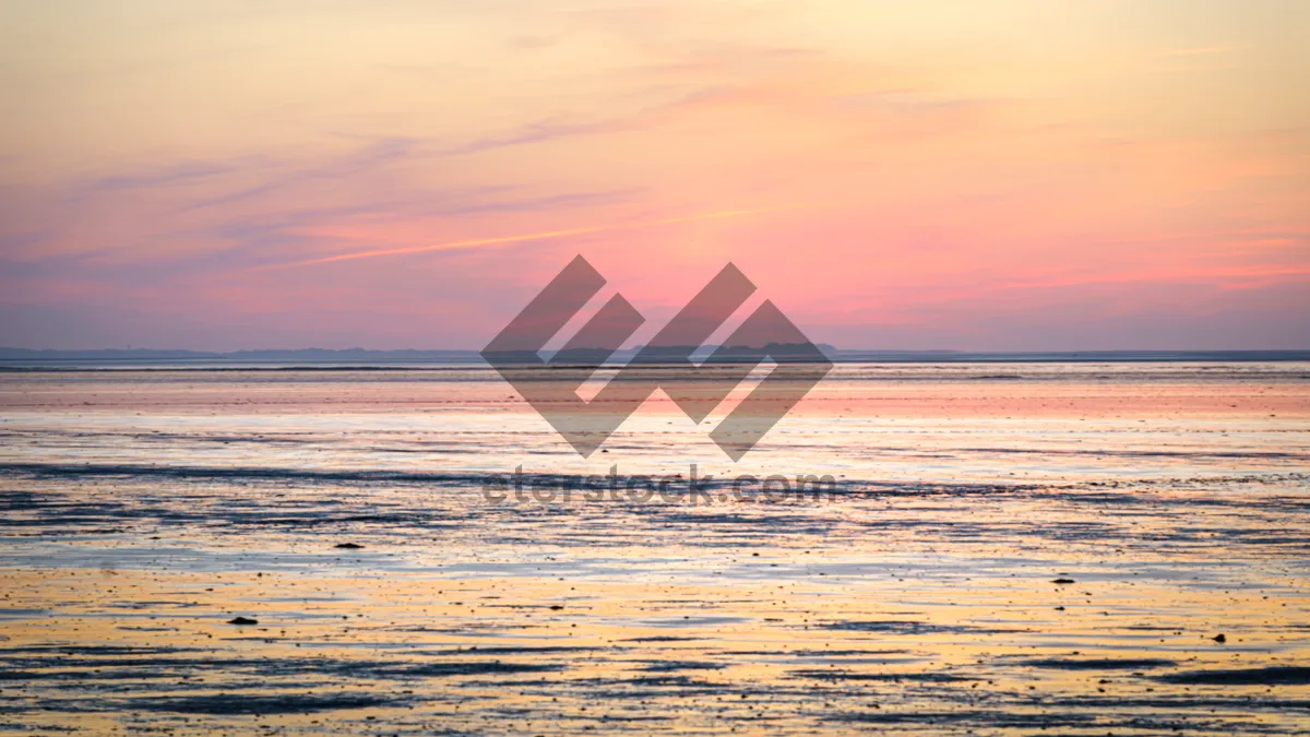 Picture of Tropical beach sunset reflection on water