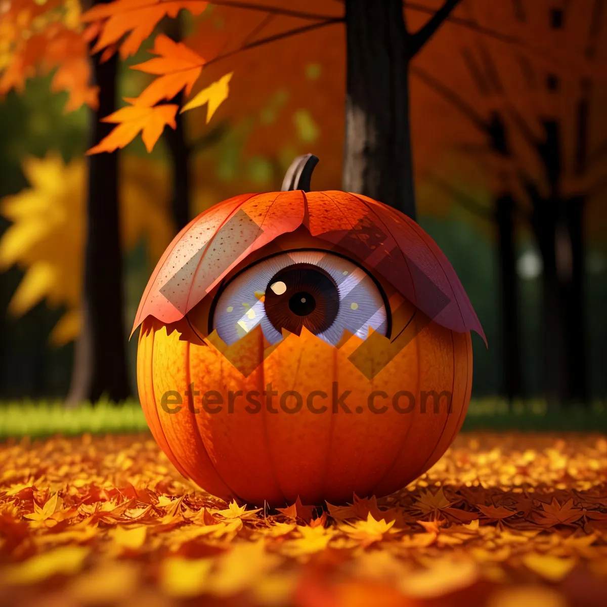 Picture of Harvest Lantern: Scary Pumpkin Decoration for Fall