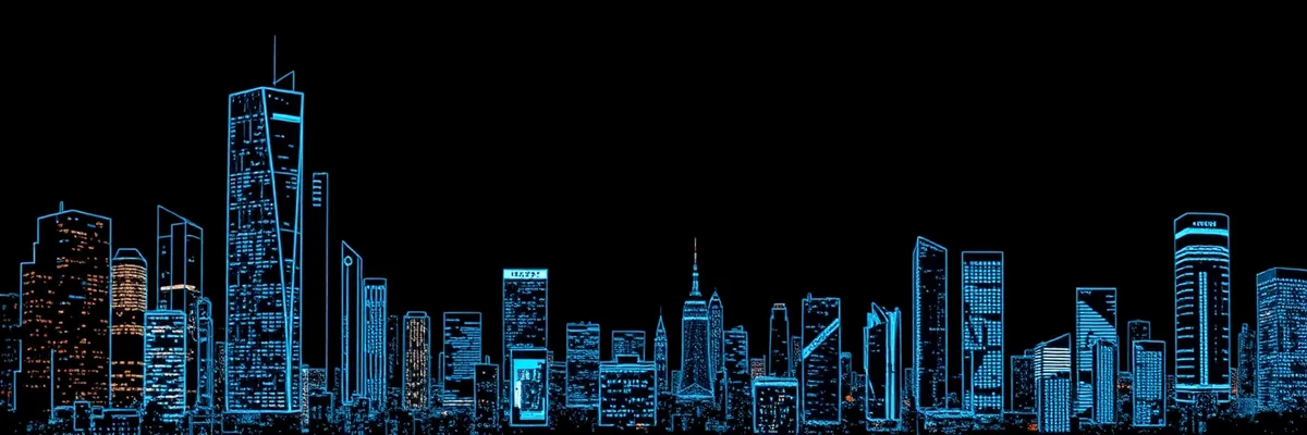Picture of City skyline reflecting in river at dusk