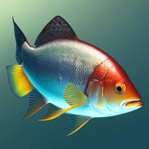 Golden Finned Snapper Swimming in Aquarium