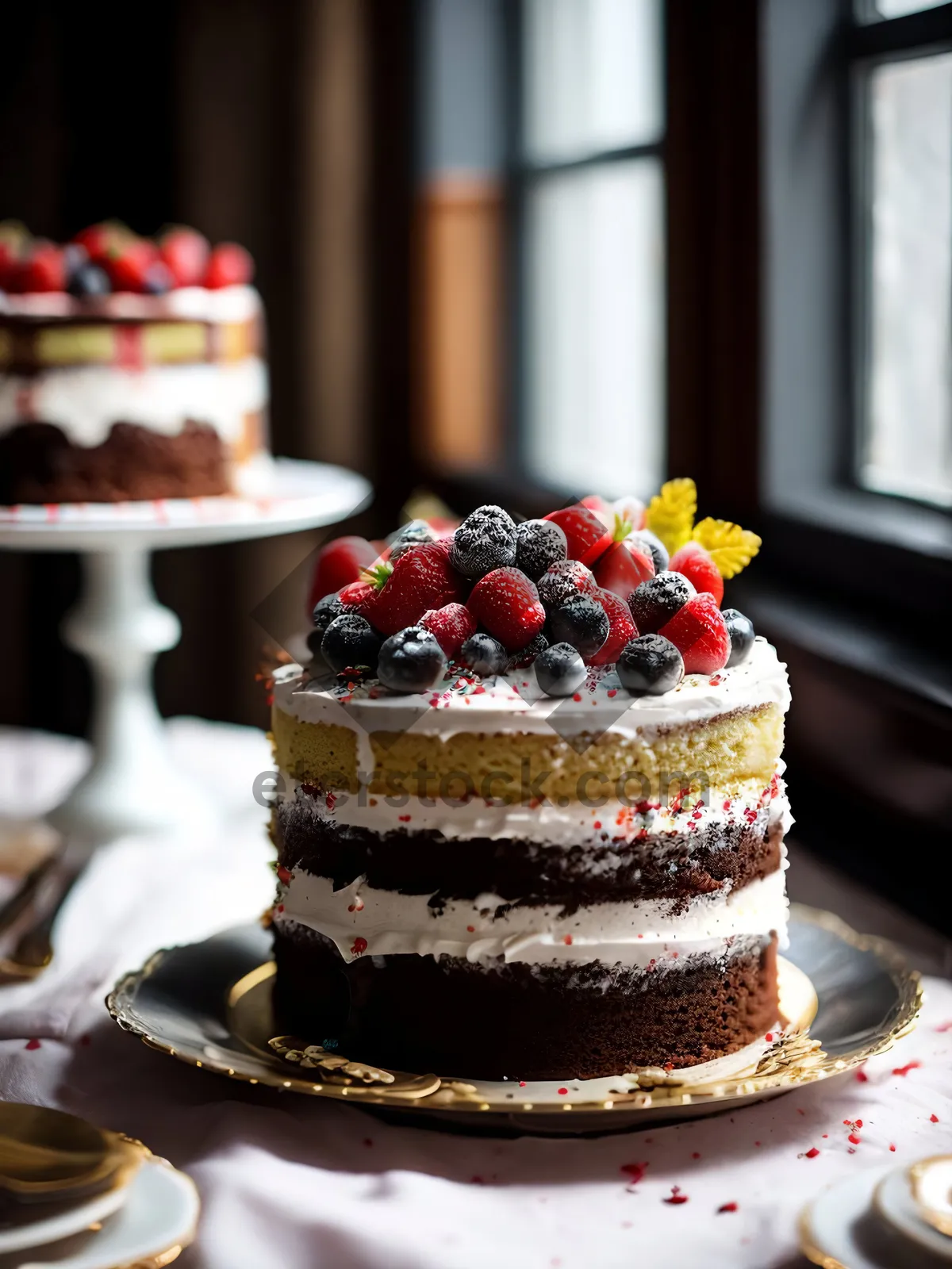 Picture of Delicious Berry Trifle with Cream and Chocolate