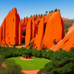 Vibrant Autumn Colors: Tree in Desert Park