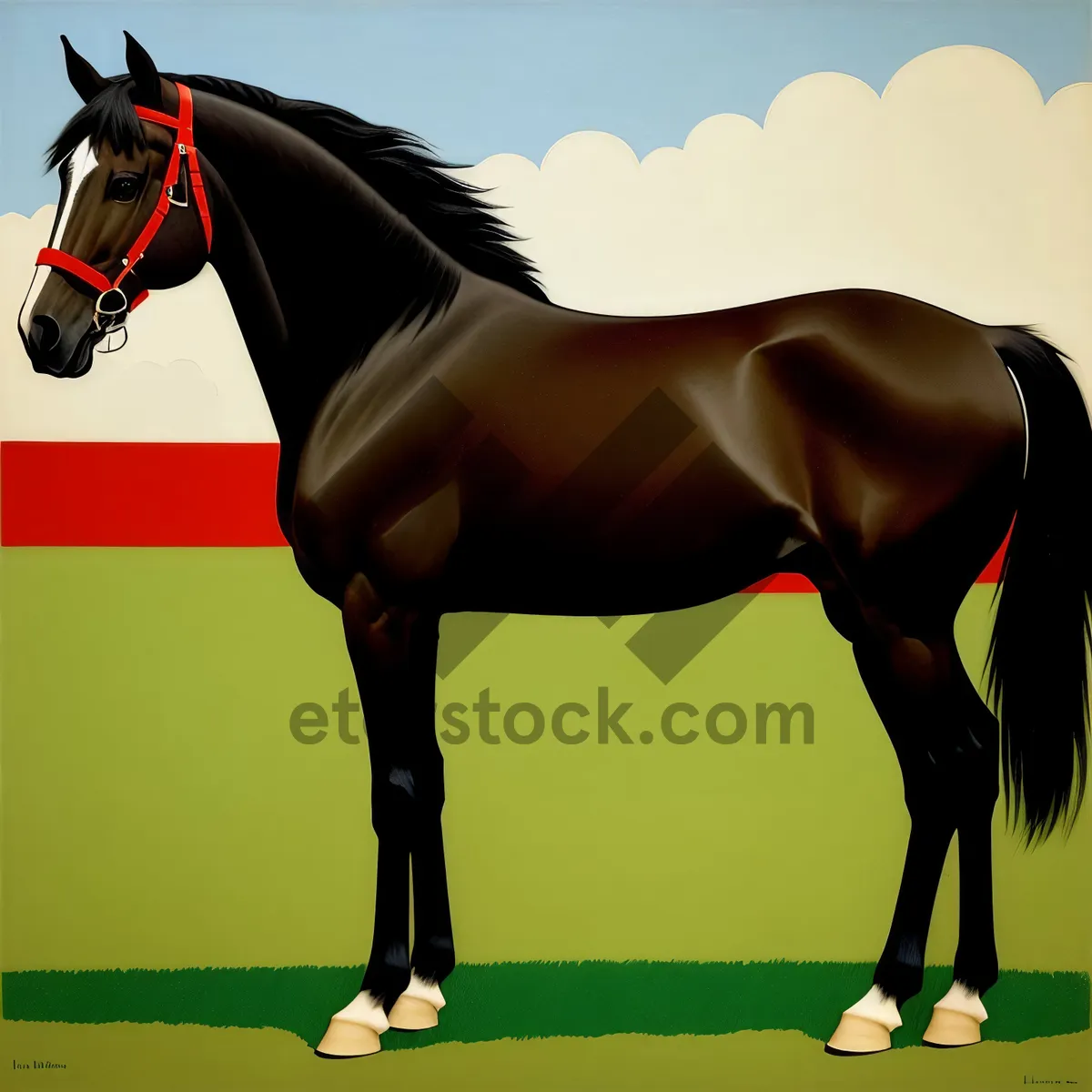 Picture of Graceful Thoroughbred Stallion Galloping