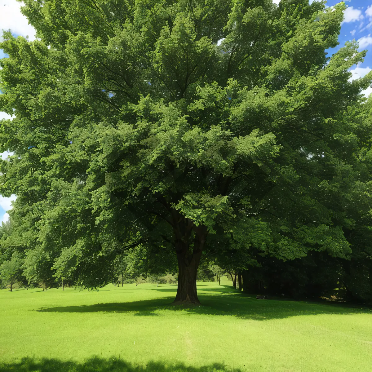 Picture of Countryside Oak in Serene Forest Clearing