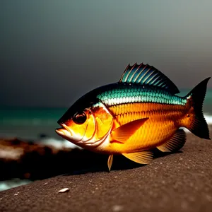 Colorful Goldfish Swimming in Aquarium