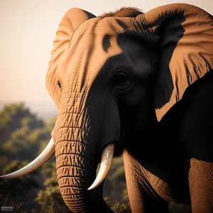 Wild African Elephant in South African National Park