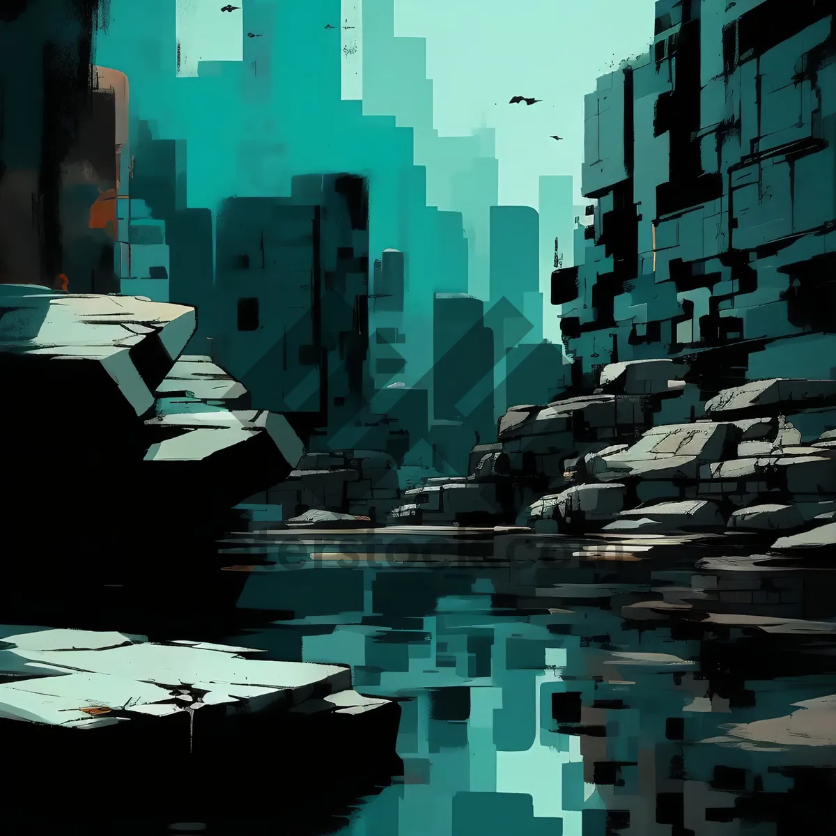 Picture of Old city building tower aerial view puzzle.