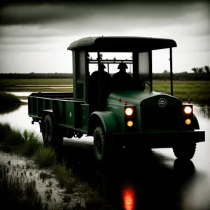 Rural Farming Machinery on the Road