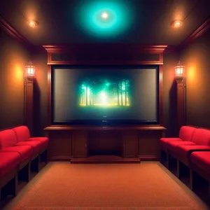 Modern Luxury Home Theater Interior with Comfortable Seating