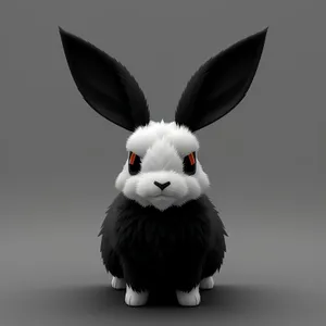 Cute Bunny with Fluffy Ears - Studio Portrait