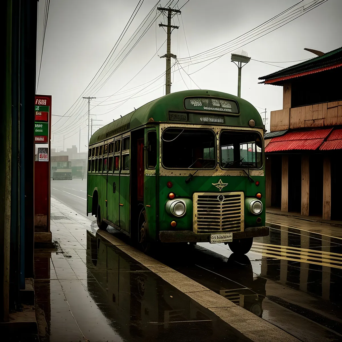 Picture of Modern Tramway Conveyance on Urban Tracks