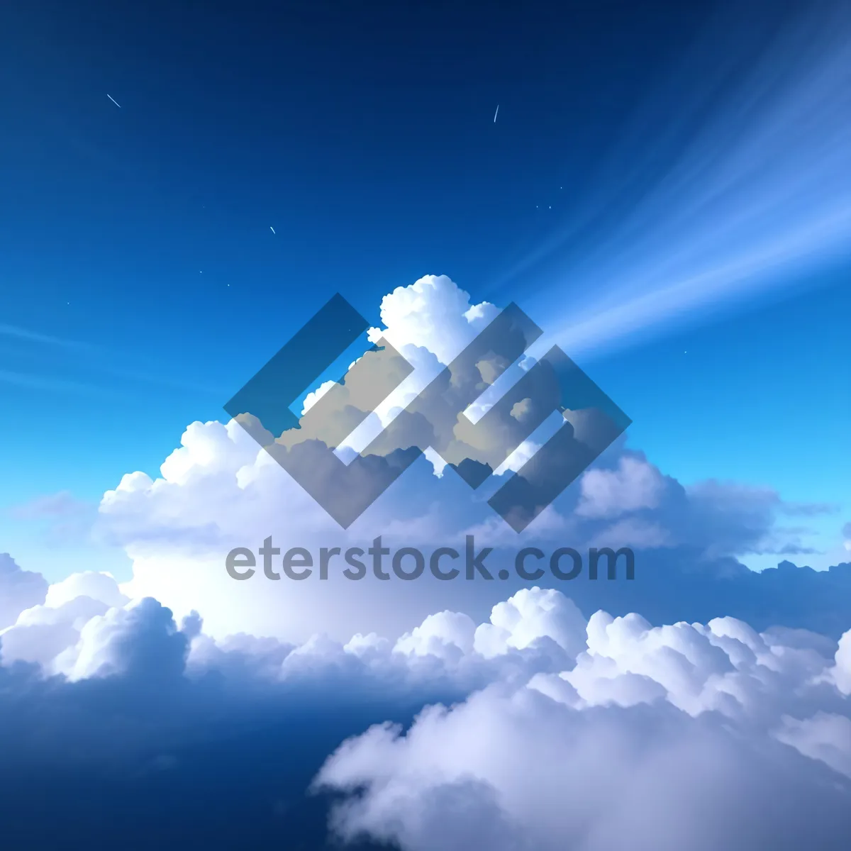 Picture of Turquoise Sky with Cottonball Clouds