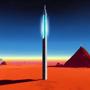 Powerful Rocket Soaring Through the Sunset Sky