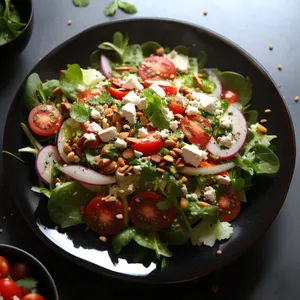 Fresh Vegetable Gourmet Salad with Delicious Dressing