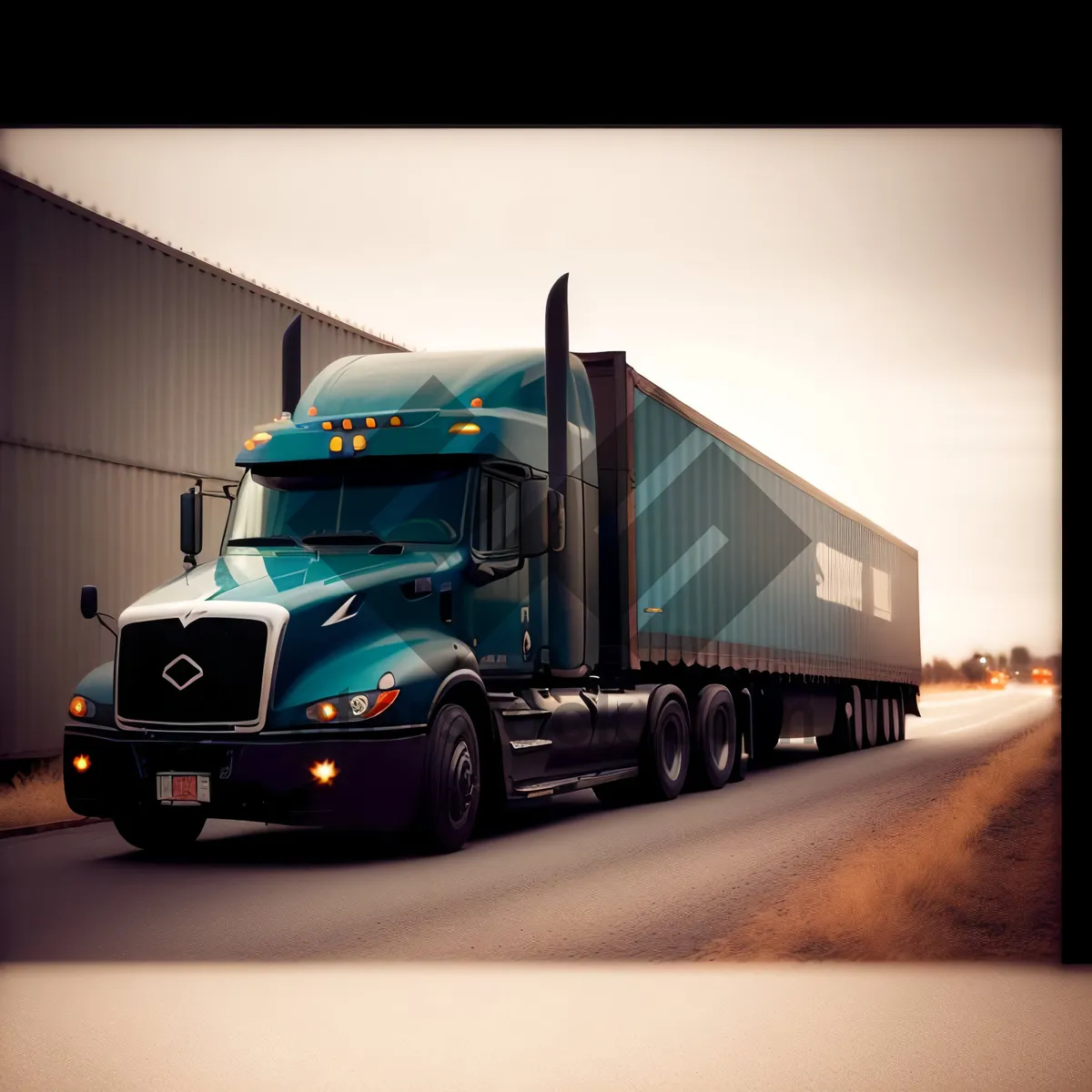 Picture of Fast Cargo Truck on Highway Delivery