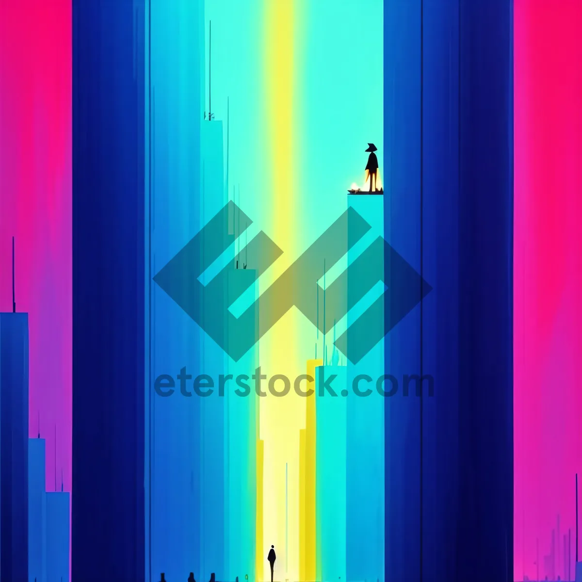 Picture of Rainbow Lines: Colorful Graphic Wallpaper