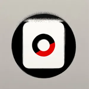 Shiny black stereo music icon on a reflective circle