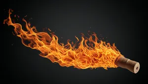 Fiery Orange Blaze in Fireplace