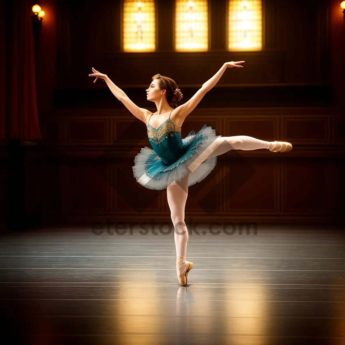 Picture of Elegant Fitness Performer in Dynamic Dance Pose