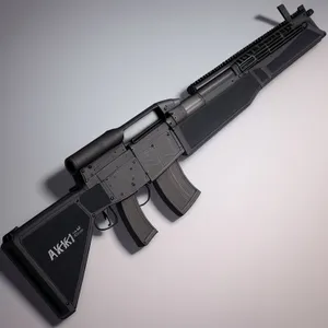 Military Assault Rifle with Ammo Cartridge Holder