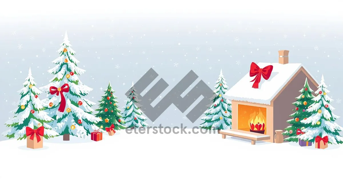 Picture of Snowy Winter Wonderland Holiday Greeting Card Design