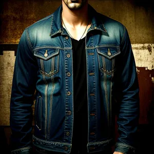 Stylish Male Model Wearing Black Jacket in Portrait