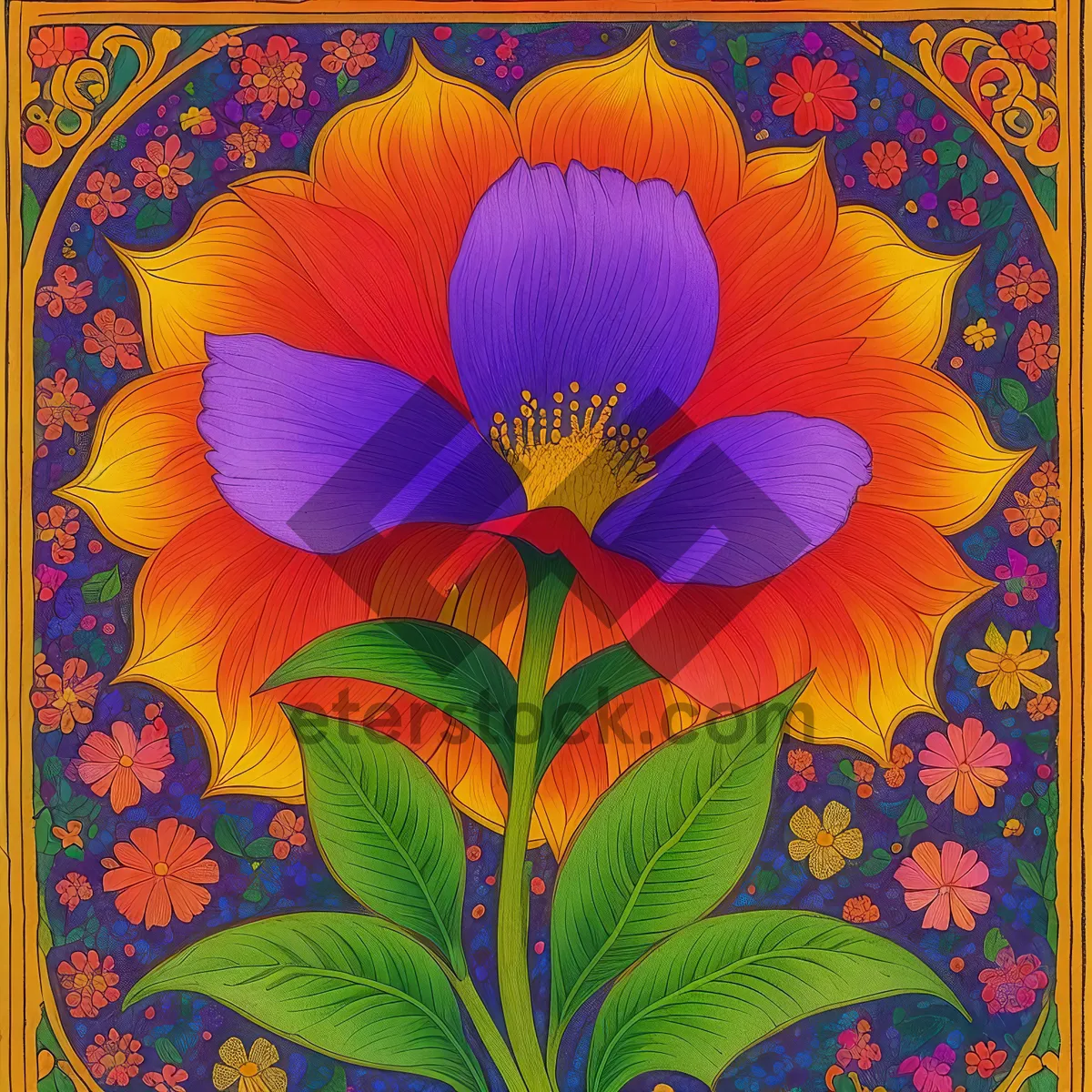 Picture of Colorful Floral Artistic Swatch for Modern Decor