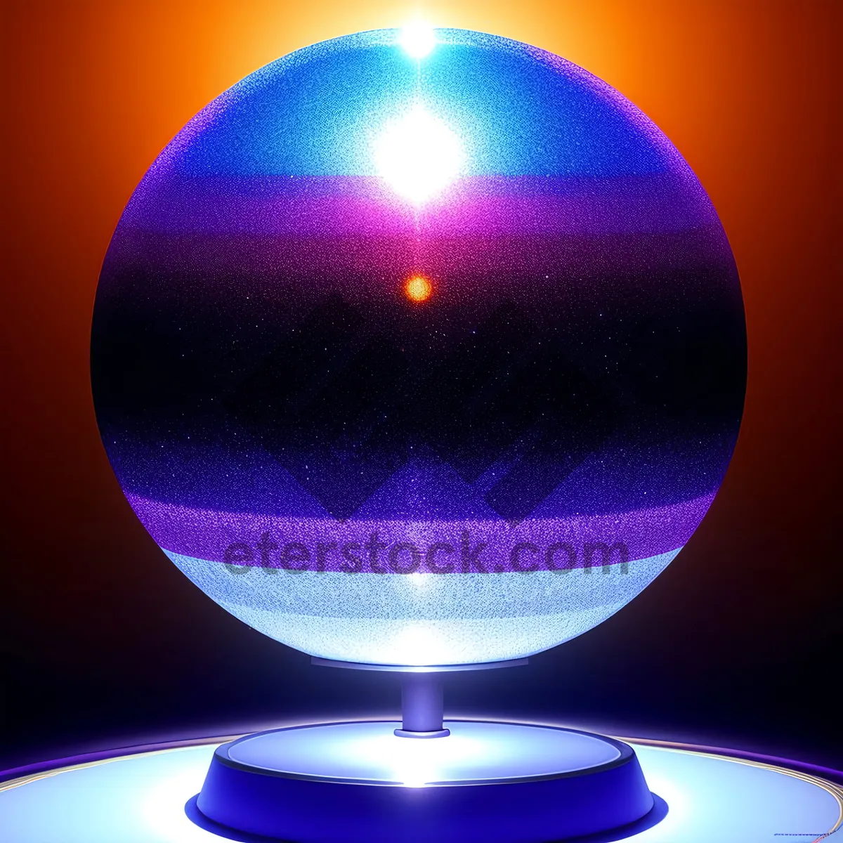 Picture of Shiny Glass Sphere Reflection: 3D Planet Icon