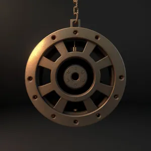 Mechanical Pulley Device in Metal, 3D Technology