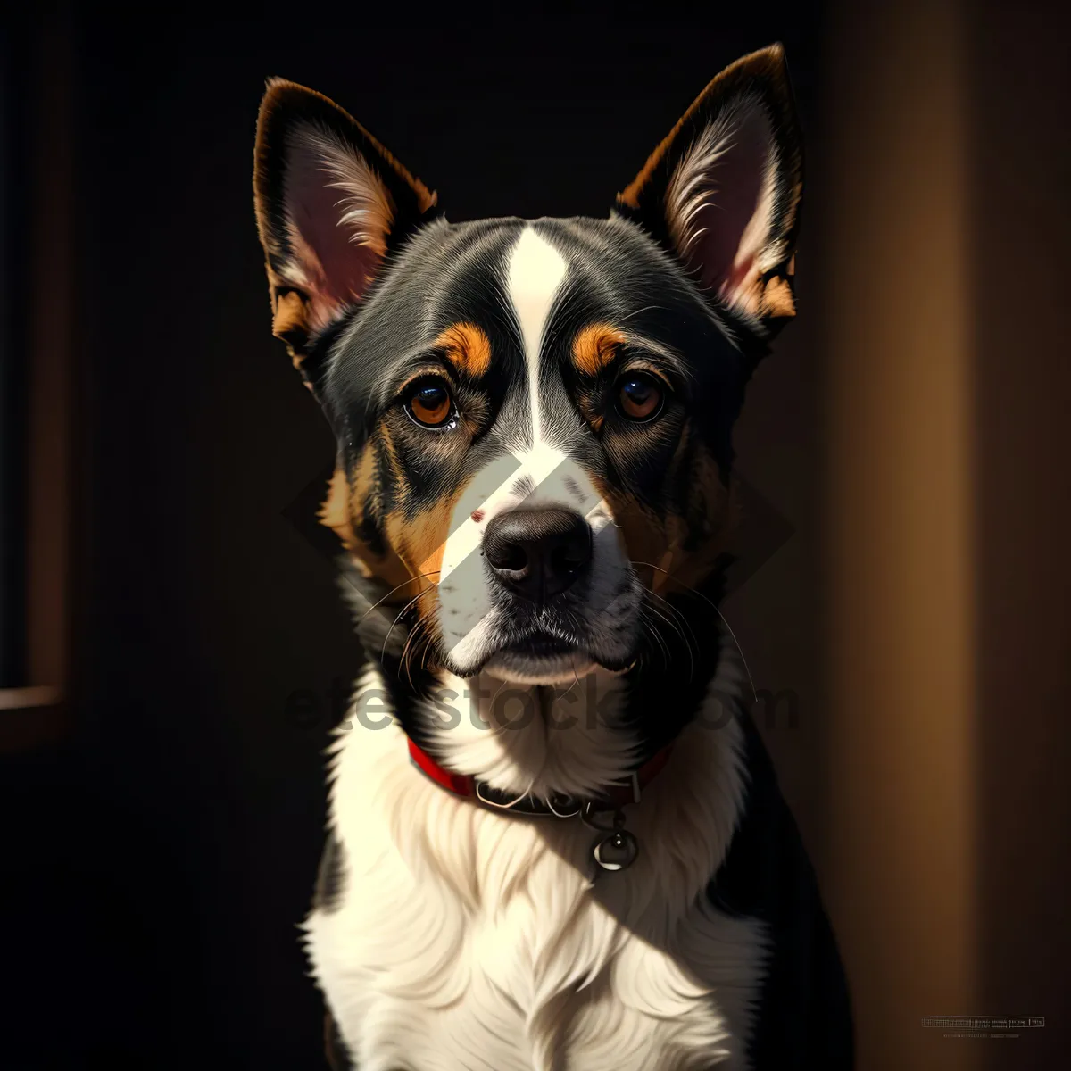 Picture of Adorable Swiss Mountain Dog Portrait - Purebred Canine Studio Shot