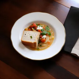 Delicious Gourmet Fish Soup with Grilled Vegetables