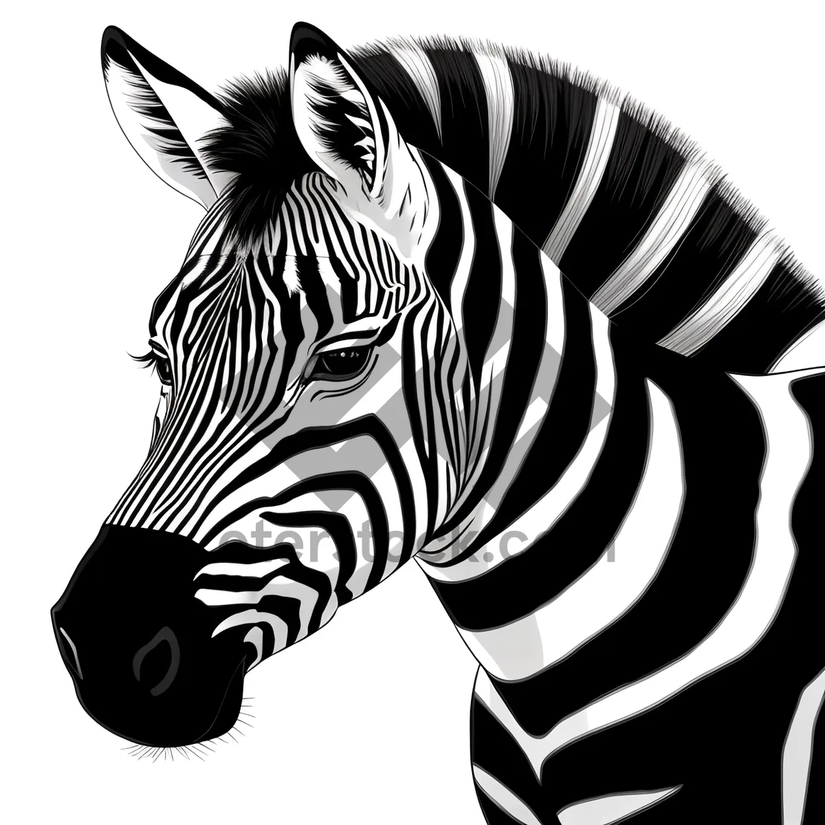 Picture of Striped Equine Beauty in the Wild