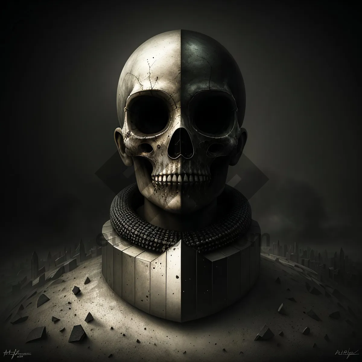 Picture of Skull Sculpture: Spooky Anatomy in Bone