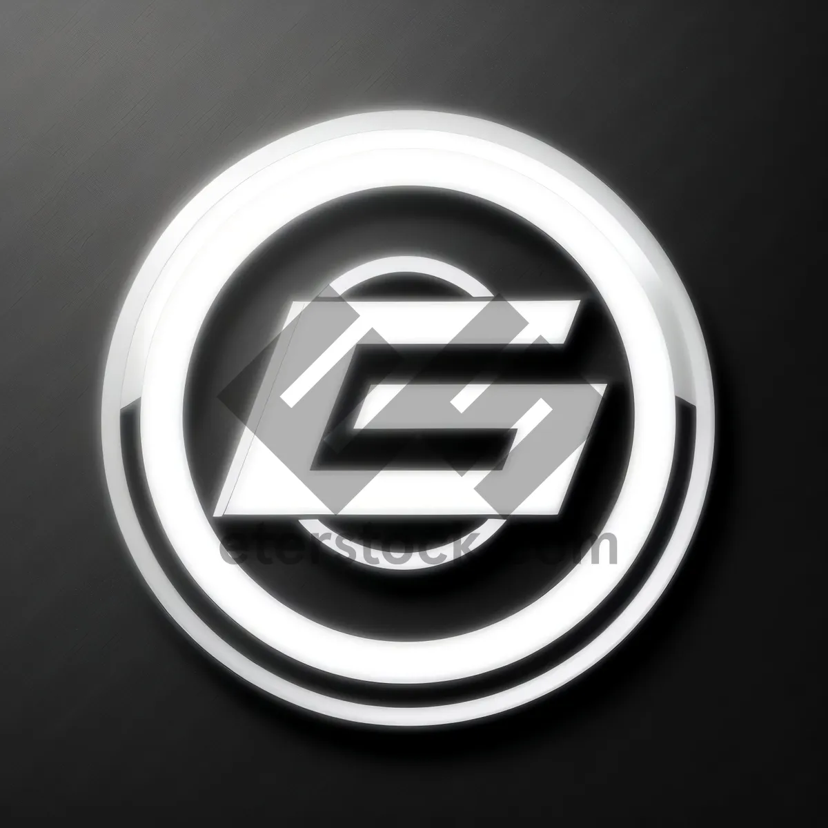 Picture of Modern Round Web Icon with Shiny Metallic Design