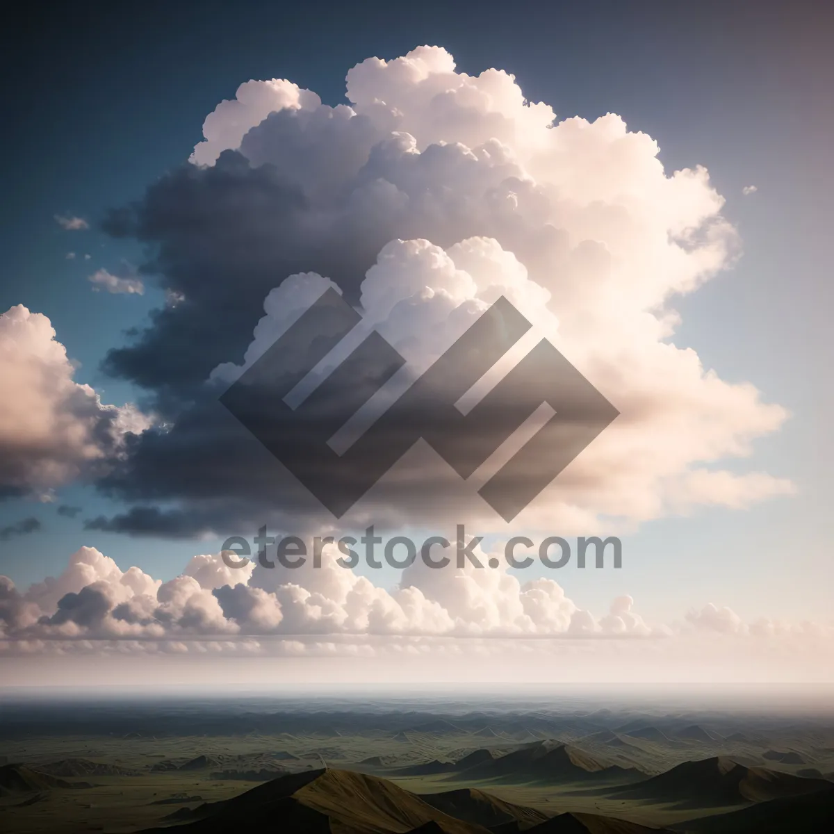 Picture of Rays of light caress majestic volcano amidst cloudy sky