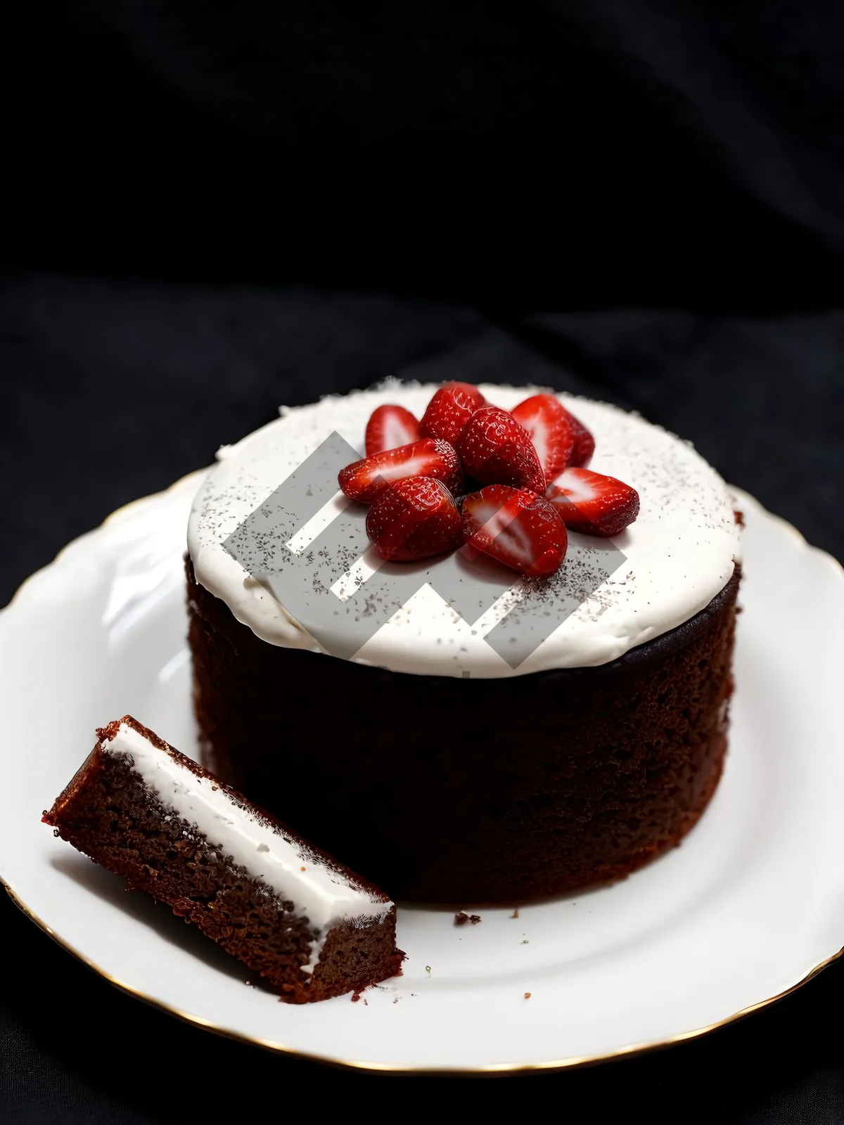 Picture of Delectable Berry Chocolate Cake with Fresh Mint