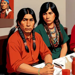 Smiling businesswoman and man in office