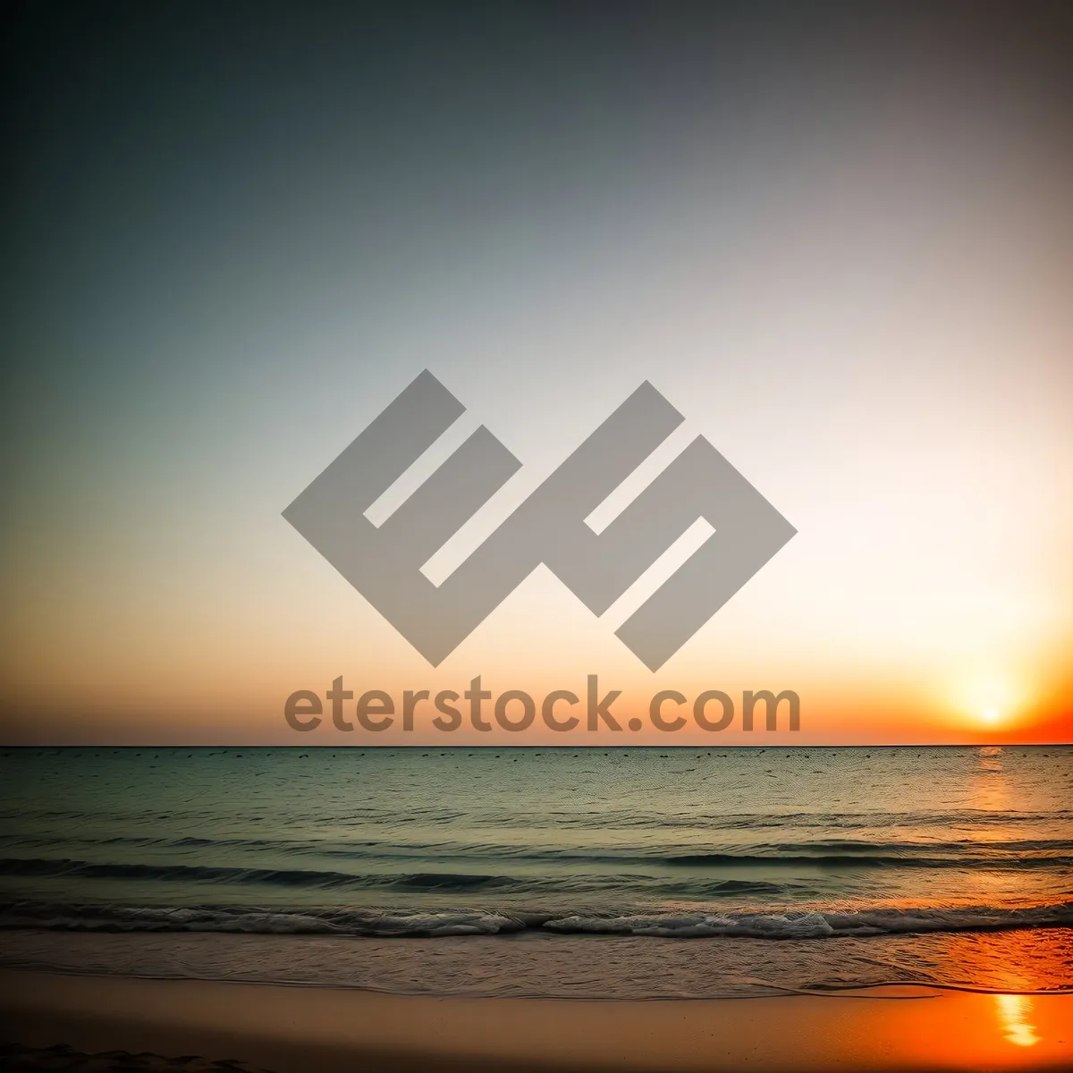 Picture of Serene Sunset Over Ocean's Horizon