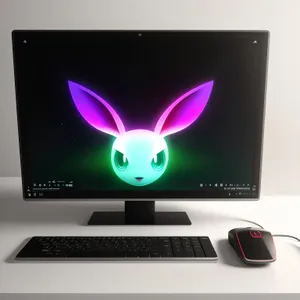 Modern desktop computer with widescreen monitor