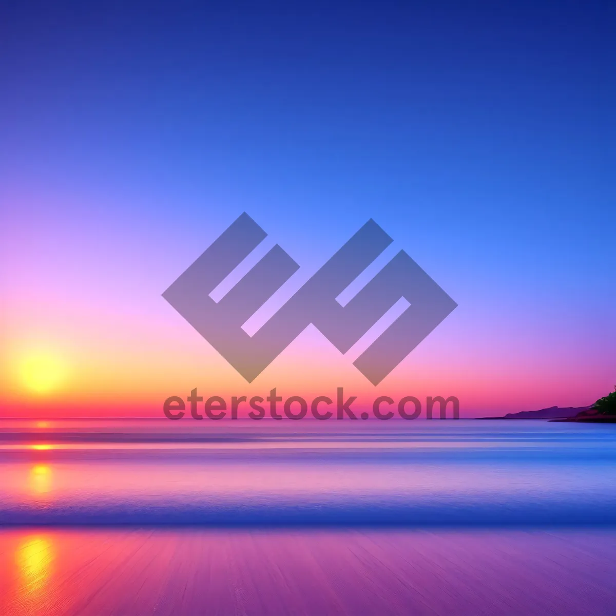 Picture of Vibrant Sunset over Beautiful Coastal Landscape