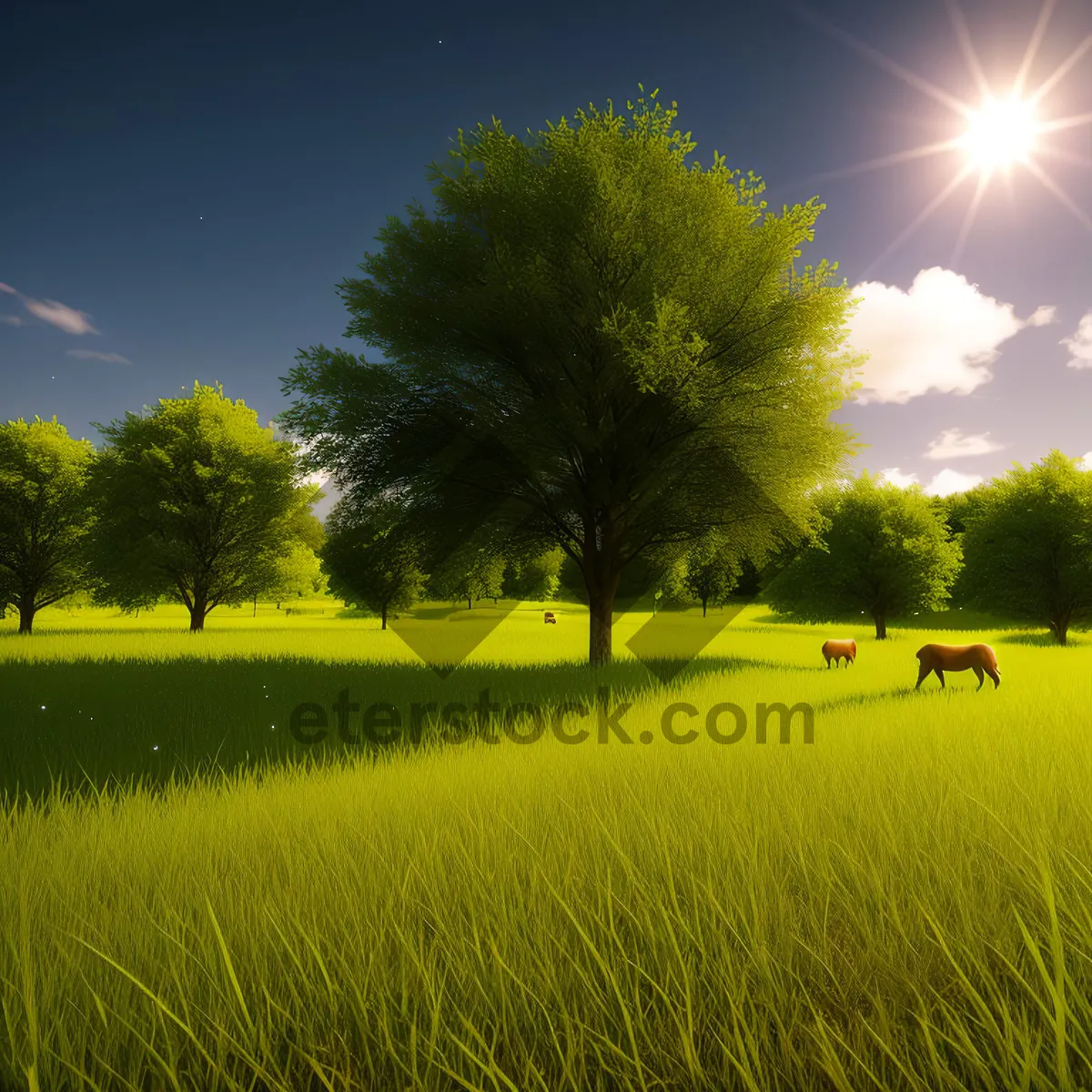 Picture of Idyllic Rapeseed Field Under Sunny Sky