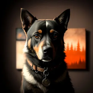 Adorable Purebred Shepherd Dog Portrait: Black & Brown Cutie.