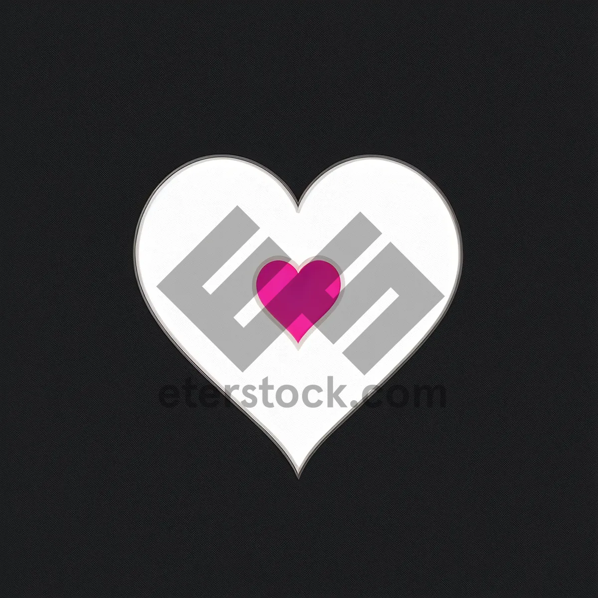 Picture of Romantic Pink Heart Icon for Valentine's Day