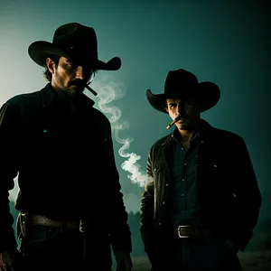 Western Cowboy Hat Fashion Portrait