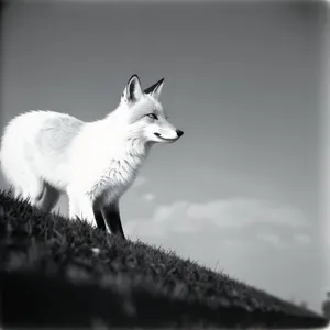 Curious Arctic Fox with Fluffy Fur