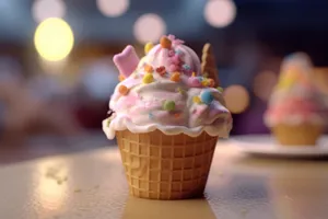 Colorful Birthday Cupcake with Sprinkles and Chocolate