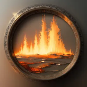 Fiery Flames Illuminate Warm Fireplace